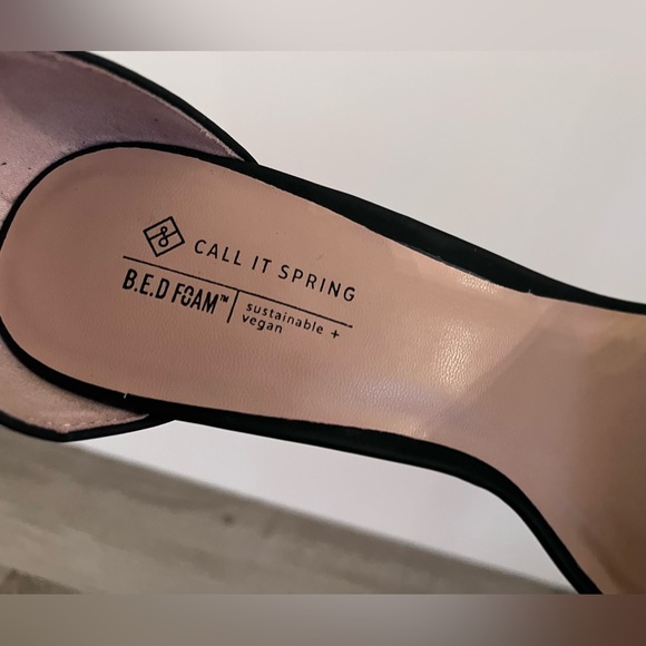 Call It Spring Black Vegan Leather Chunky Heels - Picture 4 of 4